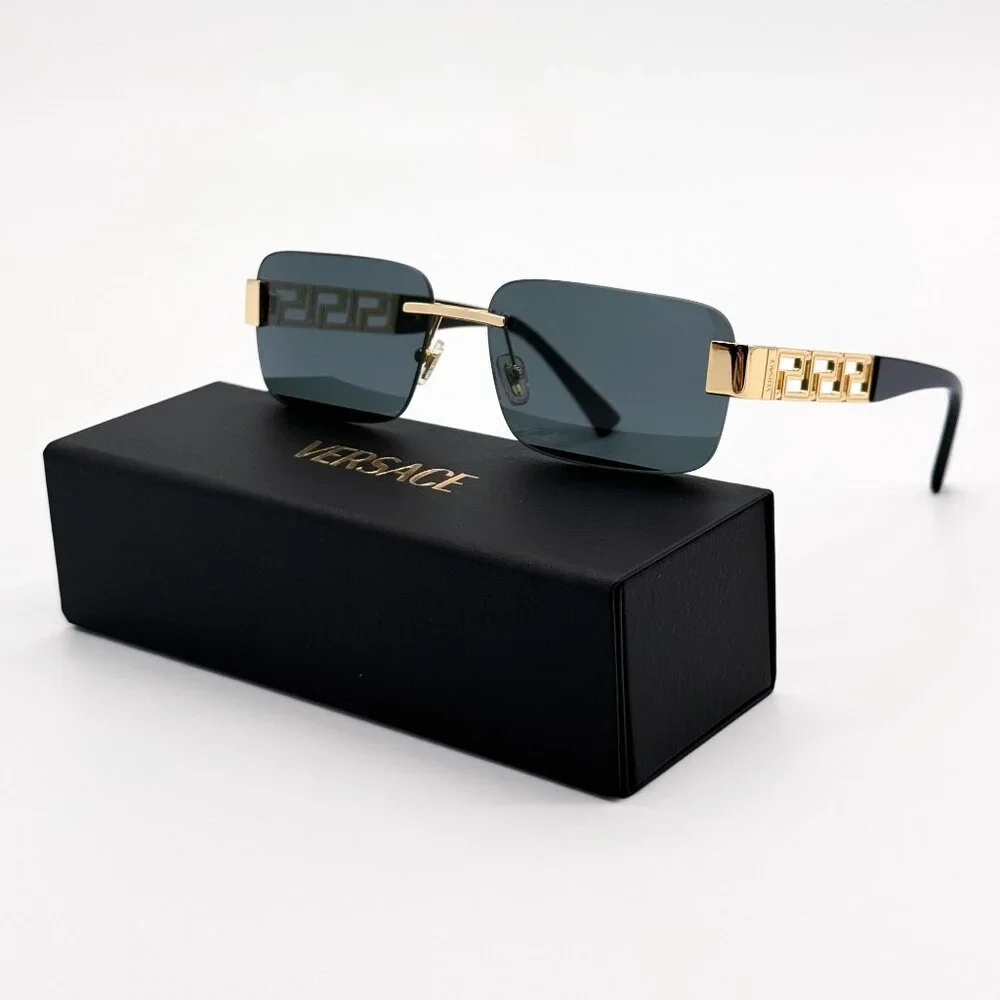 NEW VERSACE SUNGLASSES VE2298 1002/87 GOLD/GRAY UNISEX EYEWEAR VE2298 100287